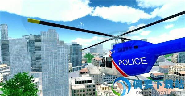 警方直升机城市飞行(Police Helicopter City Flying)