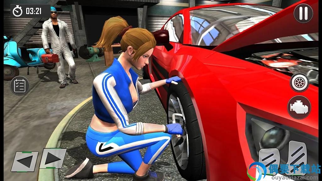 美女汽车维修模拟器(Car Mechanic Workshop Car Game)截图1