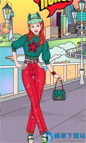女孩装扮和涂色书