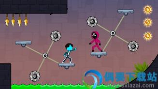 Stickman红色男孩和蓝色女孩