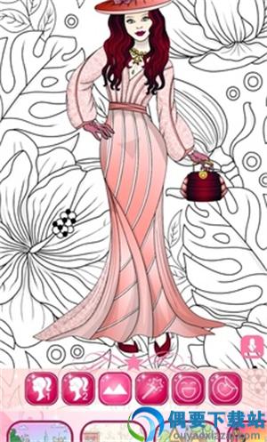 女孩装扮和涂色书图3