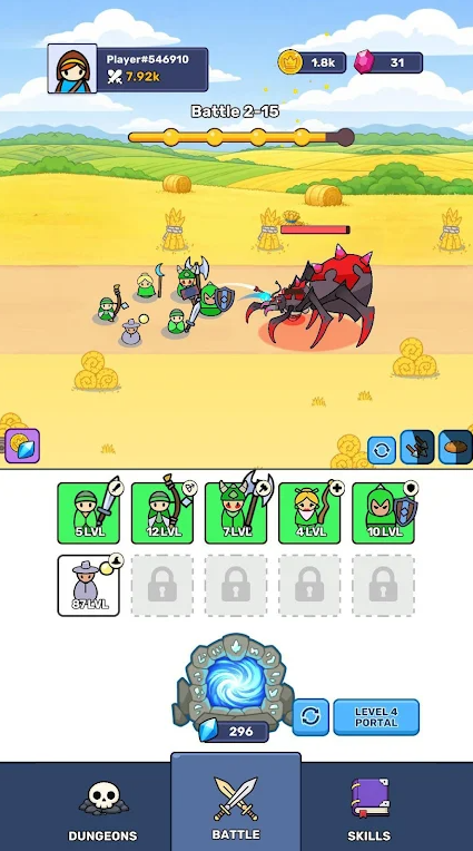 英雄传送门:放置RPG(Portal of Heroes: Idle RPG)游戏截图1