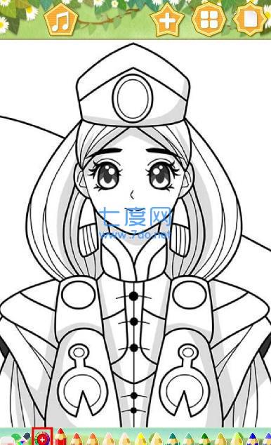 精美少女涂色画图1