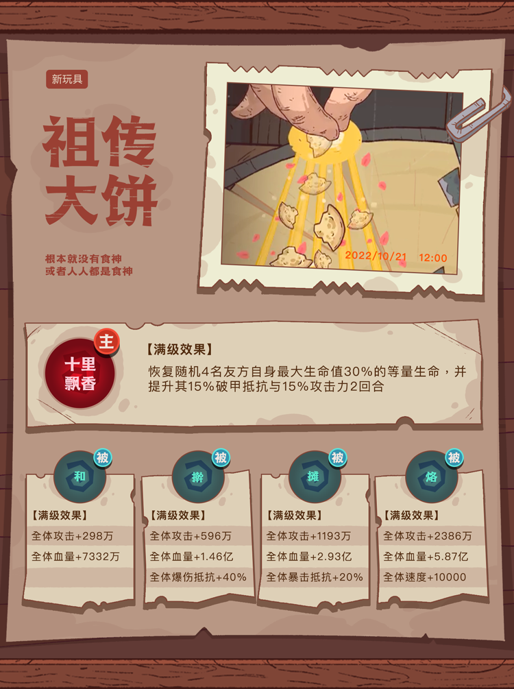 《咸鱼之王》新玩具祖传大饼搭配攻略