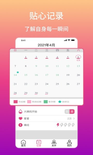 大姨妈生理期提醒app
