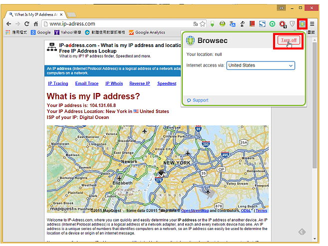 Google Chrome VPN扩充功能Browsec