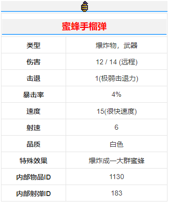 《泰拉瑞亚》蜜蜂手榴弹获得方式