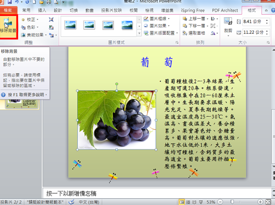 PowerPoint2010去除图片背景