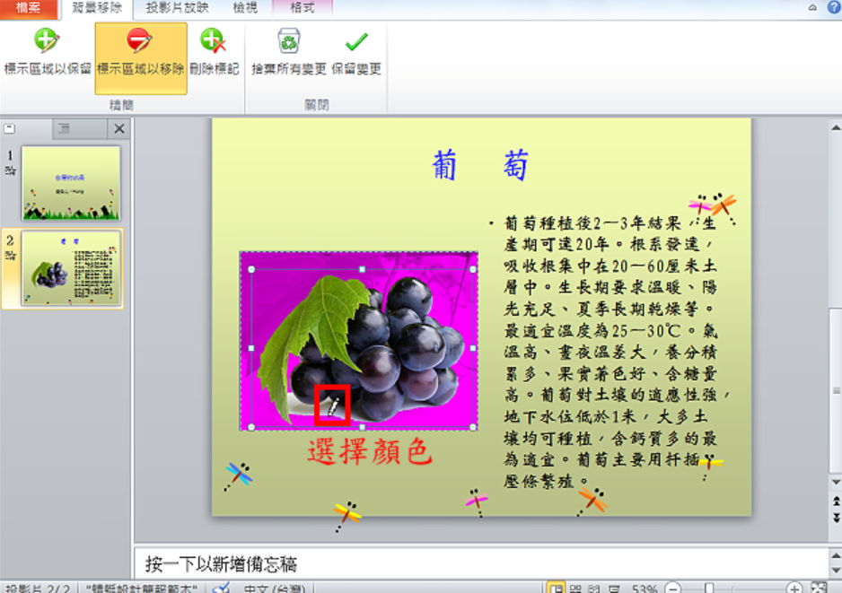 PowerPoint2010去除图片背景