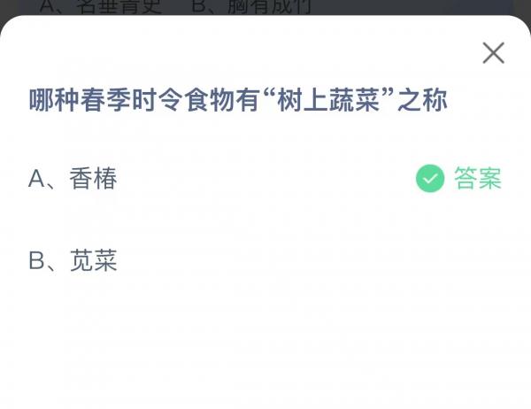 哪种春季时令食物有树上蔬菜之称