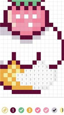 像素艺术亲色的数字图1