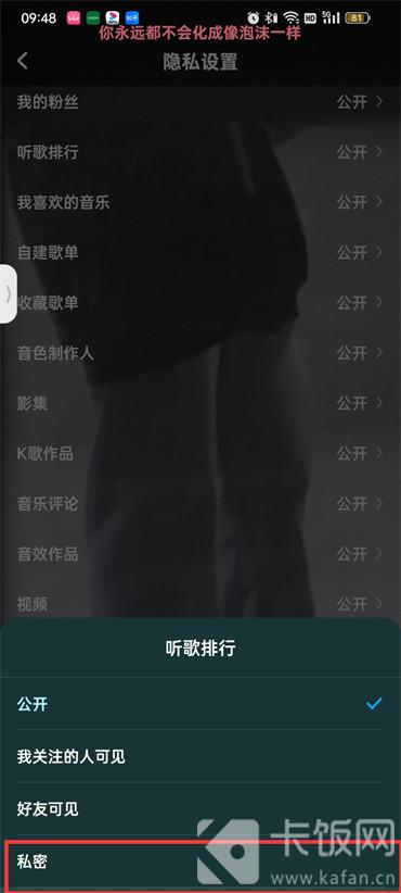 酷狗音乐听歌排行榜怎么隐藏