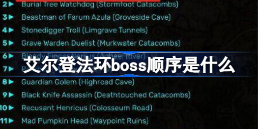 艾尔登法环boss顺序是什么 艾尔登法环boss顺序分享
