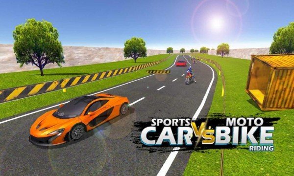 摩托车对决赛车(Sports Car vs Moto Bike Riding)