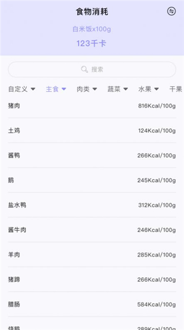 卡路里食物热量计算器截图1