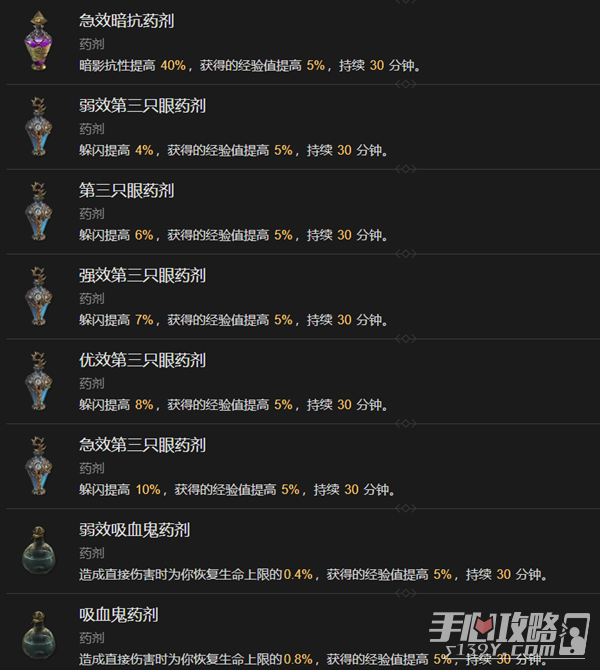 《暗黑破坏神4》全药剂效果一览