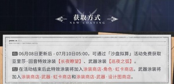 《战双帕弥什》长夜瞭望涂装怎么获得？