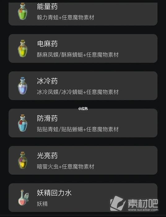 《塞尔达传说王国之泪》全药剂效果及制作方法
