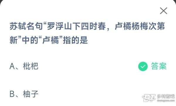 苏轼名句中的卢橘是指什么