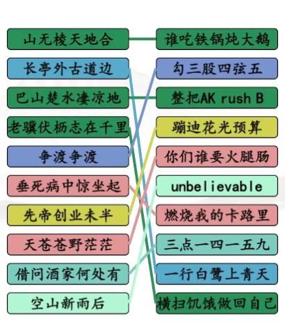 汉字找茬王连线离谱鬼才押韵攻略 押韵鬼才连线答案[多图]图片2