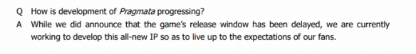 卡普空表示此前跳票的《Pragmata》正在全力开发中！