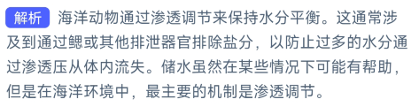 海洋动物如何在盐水环境中保持水分平衡