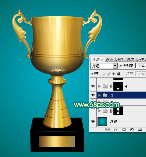 制作漂亮金色奖杯实例图片的PS教程