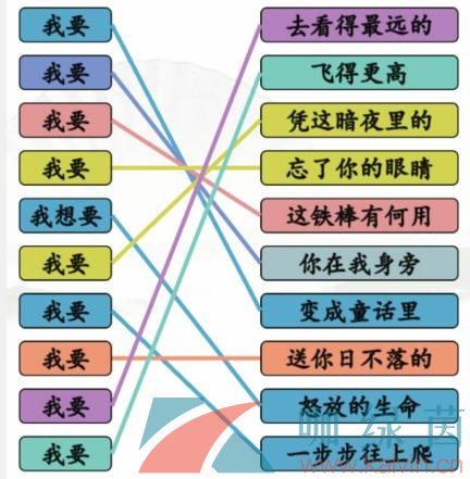 汉字找茬王连线我要开头的歌曲通关攻略