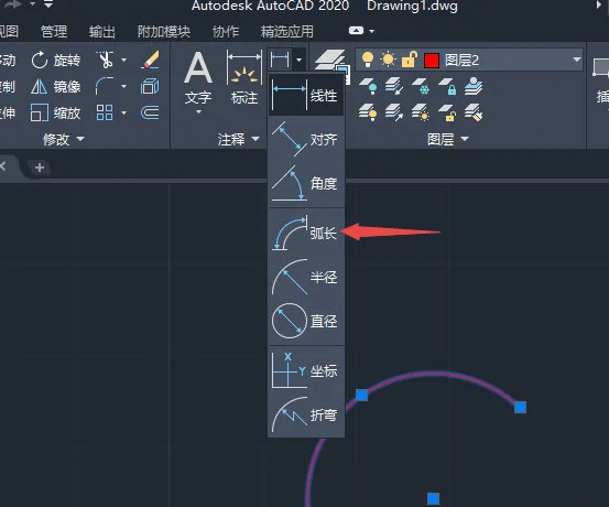 AutoCAD2020怎么标注弧长CAD2020标注弧线尺寸教程