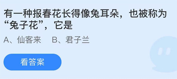 蚂蚁庄园：有一种报春花长得像兔耳朵也被称为兔子花它是