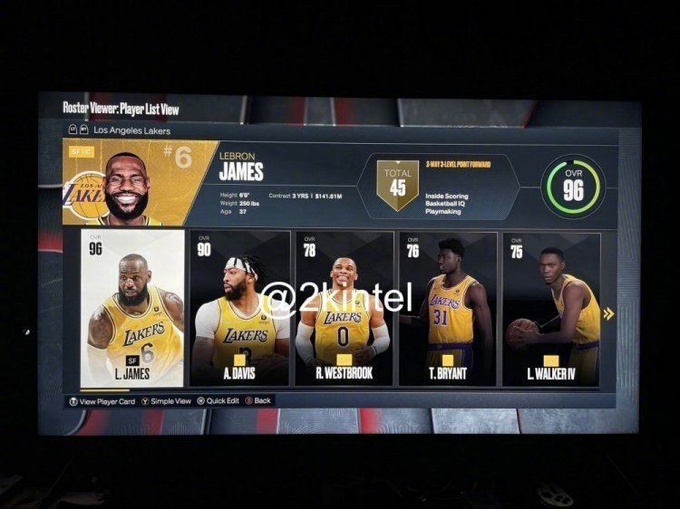 nba2k23球员能力值全部nba2k23球员能力值汇总