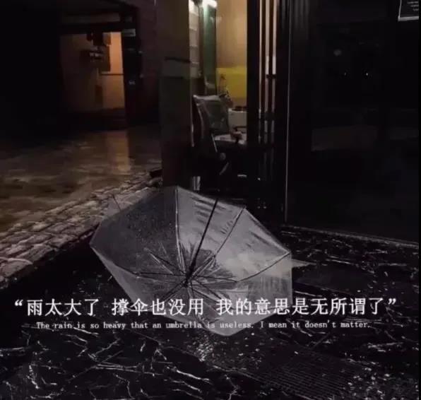 雨太大了撑伞也没用我的意思是无所谓了图片