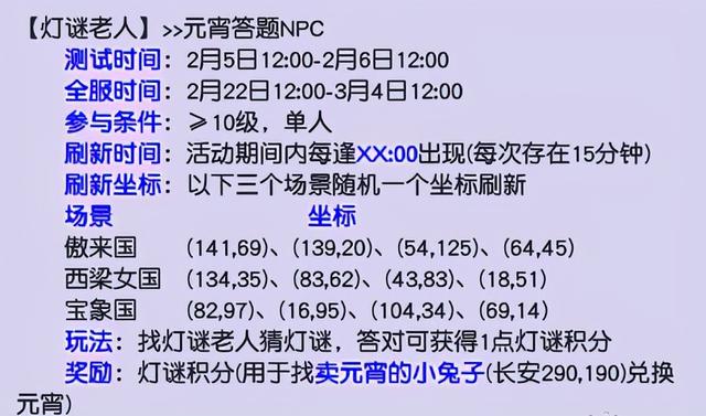 梦幻西游瑶台银阙灯谜现活动，梦幻西游元宵灯谜活动攻略