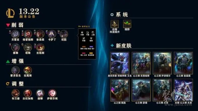 英雄联盟13.22版本更新内容LOL13.22版本更新了什么