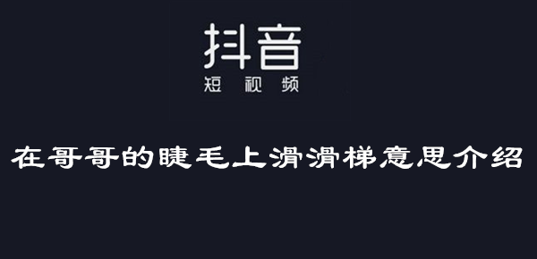 抖音在哥哥的睫毛上滑滑梯意思介绍