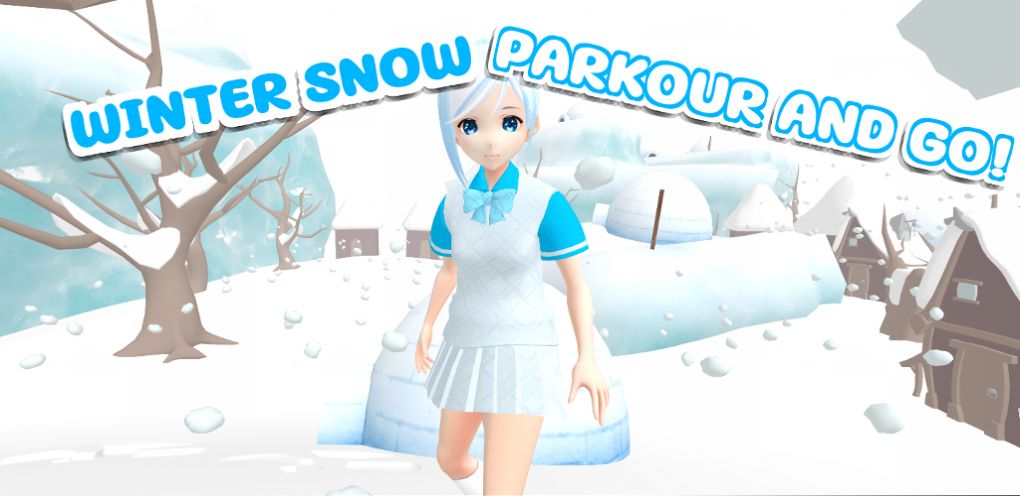 冬季冰雪奥比动漫女孩跑酷游戏