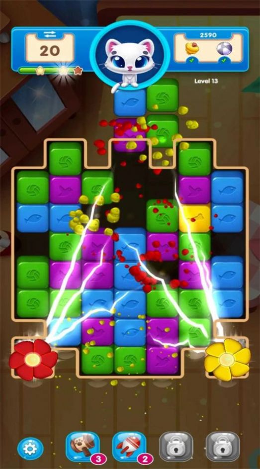 小猫流行积木（Kitten Pop Blocks）游戏图3