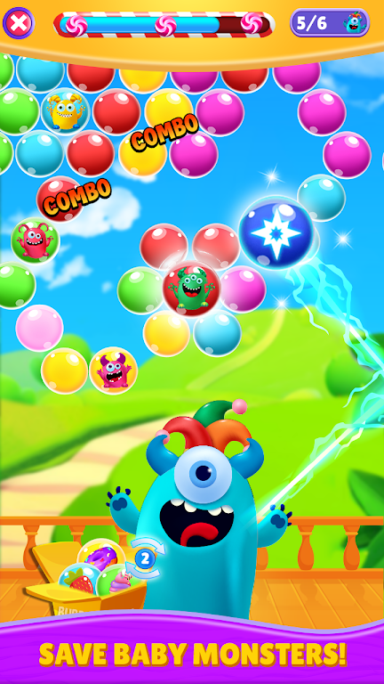 Monster Rescue Kids Bubble Pop游戏图3