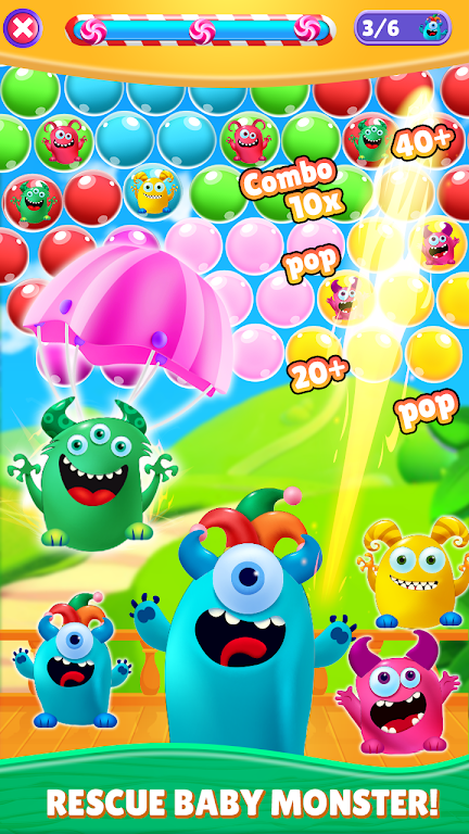 Monster Rescue Kids Bubble Pop游戏图1