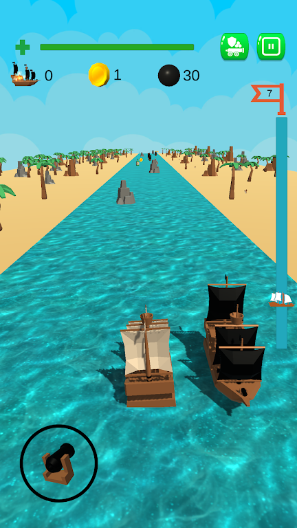 海盗船射击冲刺游戏(Pirate Ship Shoot and Run)图2