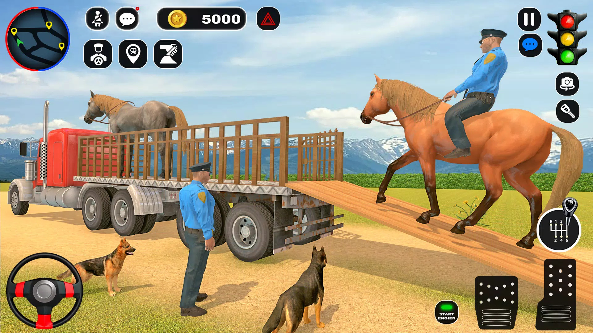 美国警犬马运输卡车游戏(US Police Dog Horse Transport Truck)图3