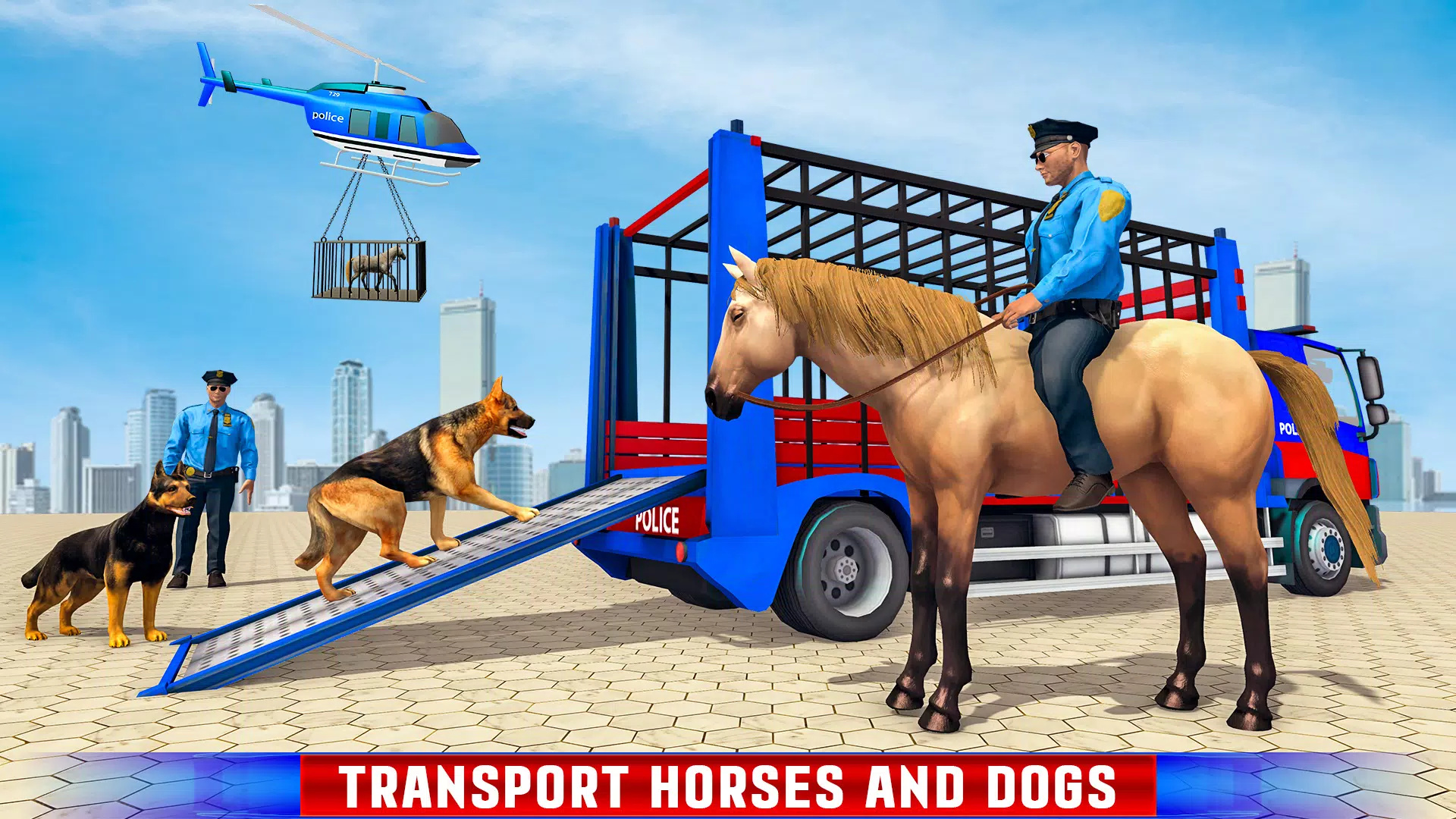 美国警犬马运输卡车游戏(US Police Dog Horse Transport Truck)图1