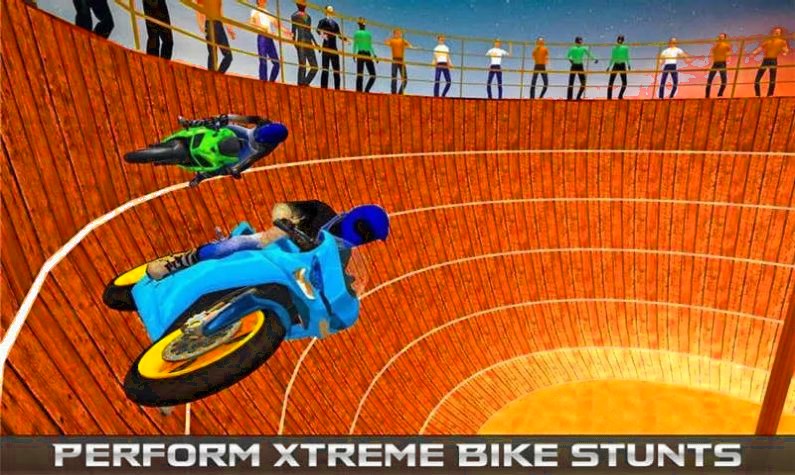 好死的自行车特技(Well of death bicycle stunt)
