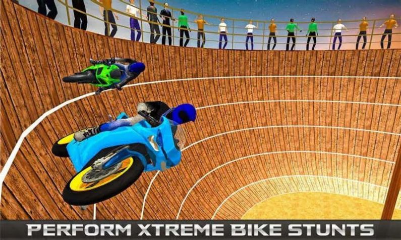 好死的自行车特技(Well of death bicycle stunt)