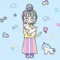 樱花下的可爱女生图标