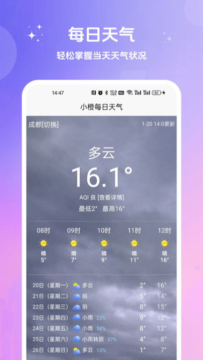 小橙每日天气app