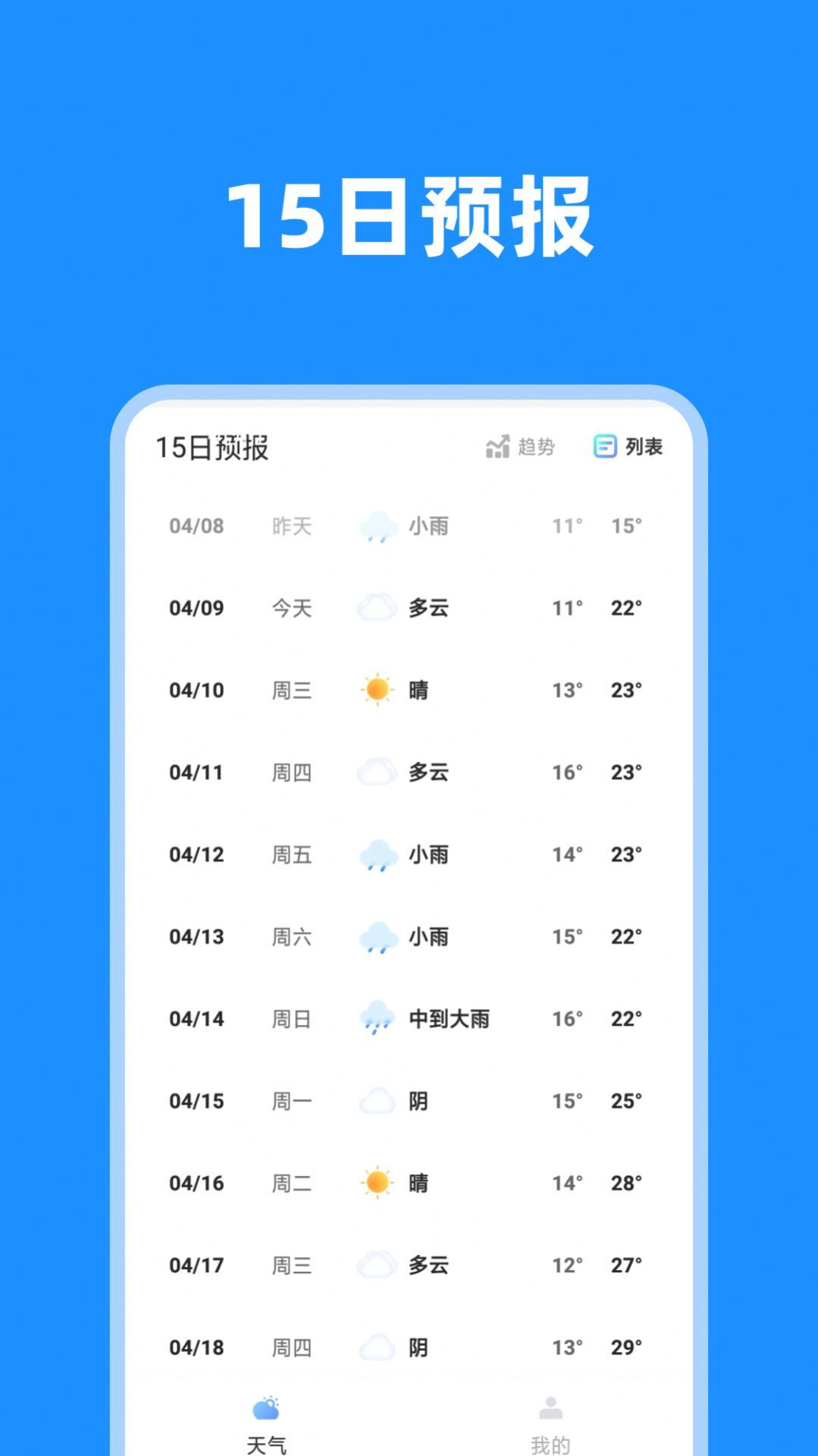 一览天气app图1