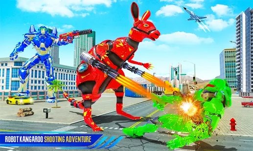 Kangaroo Robot Car Transform Robot Shooting Games手游图3