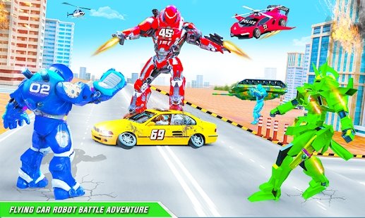 Flying Helicopter Car Robot手游图2
