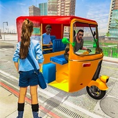 蹦蹦人力车驾驶（highway tuk tuk rickshaw）图标